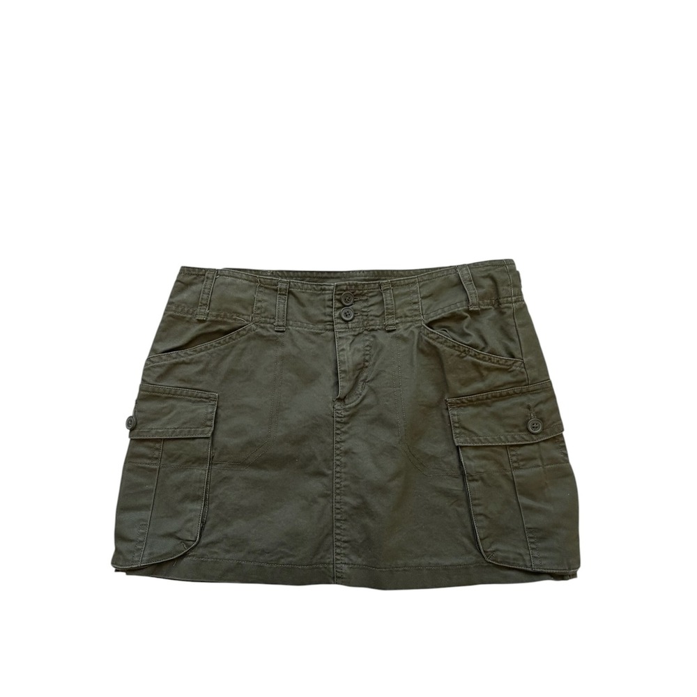 Brandy Melville Women Olive Green Cargo‎ Mini Skirt OS Utility Y2K Cotton